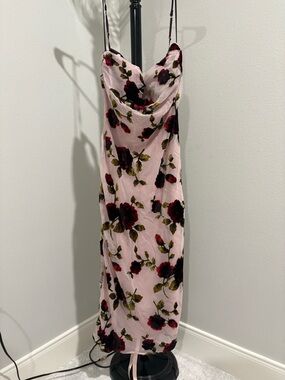 NWT House of CB Azura Pink Floral Midi Dress, Size Large, Regular Cup